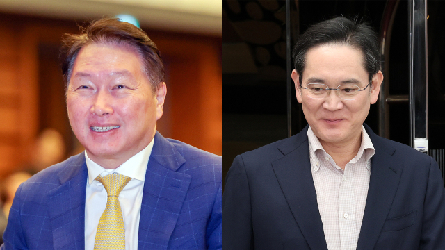 최태원 SK그룹 회장(왼쪽), 이재용 삼성그룹 회장(오른쪽). 사진=뉴스1