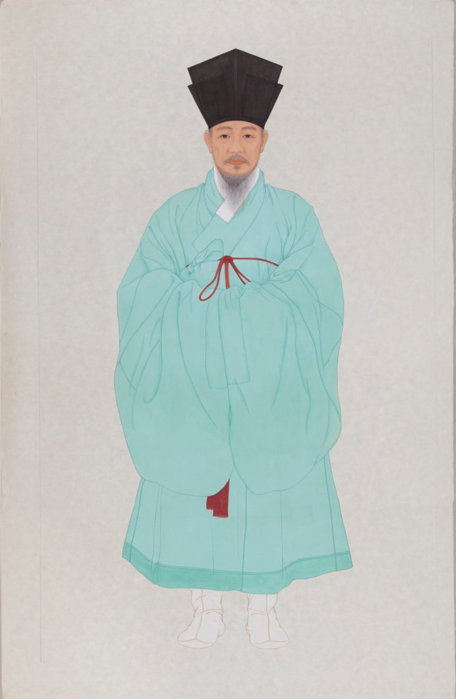 권희연 숙명여대 미술대학장과 한명욱 교수가 그린 정약용 선생의 영정. 사진 제공=남양주시