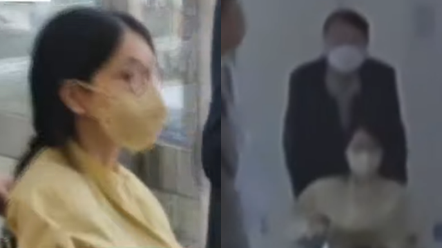 윤석열 전 대통령 부인 김건희 여사가 27일 서울아산병원에서 퇴원하고 있다. YTN 캡쳐