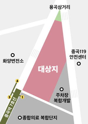 중곡역 인근 도심 공공주택 복합지구 대상지. 사진 제공=광진구