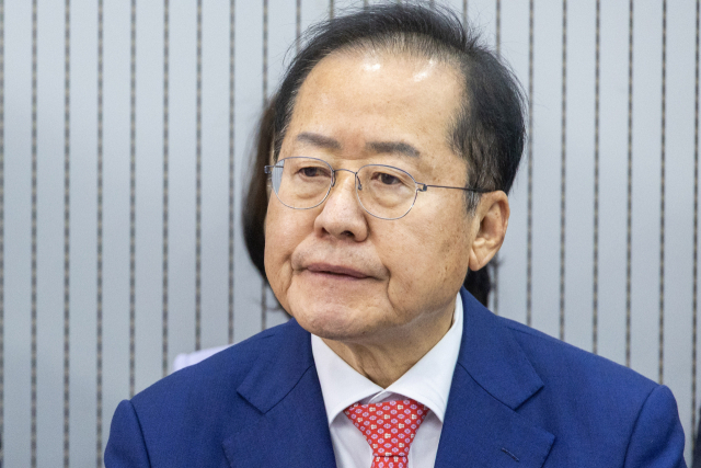 제21대 대통령후보자 3차 경선 국민의힘 중앙당사에서 홍준표 후보. 서울경제DB