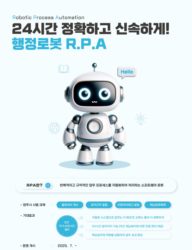 양주시 행정업무 자동화 서비스 도입 안내 포스터. 사진 제공=양주시