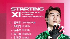 돌아온 주민규, 동아시안컵 첫 경기 공격 '선봉'…중국전 선발 명단 발표