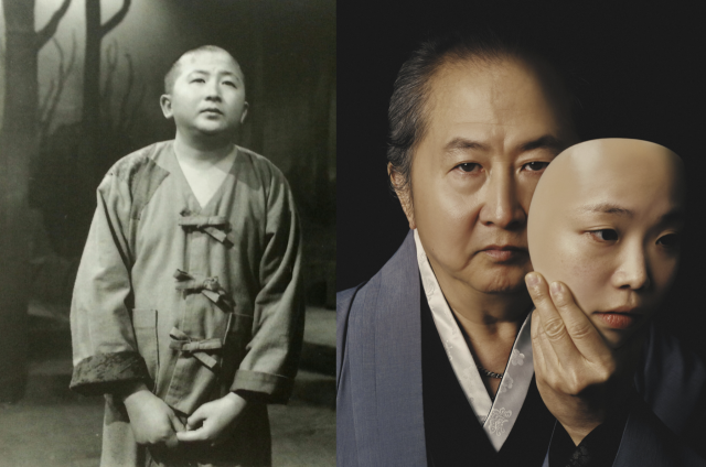 1991년 연극 '동승'에 출연한 지춘성 배우(왼쪽 사진)와 올해 '삼매경'에 출연하는 배우의 모습(오른쪽 사진). 사진 제공=국립극단