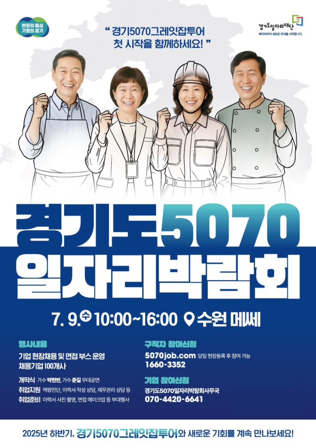 경기도 ‘2025 5070 일자리 박람회’ 포스터. 경기도 제공