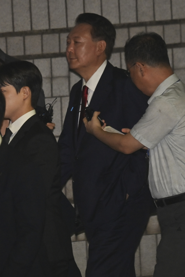 법원 떠나는 윤석열 전 대통령. 연합뉴스