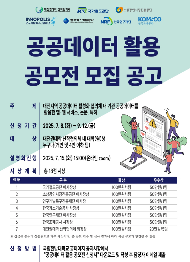 연구개발특구진흥재단은 ‘공공데이터 활용 문제해결형 공모전’을 개최한다. 사진제공=연구개발특구진흥재단