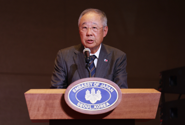 류진 한국경제인협회 회장이 지난달 16일 서울 중구 롯데호텔에서 열린 한일 국교정상화 60주년 기념 행사에서 발언하고 있다. 연합뉴스