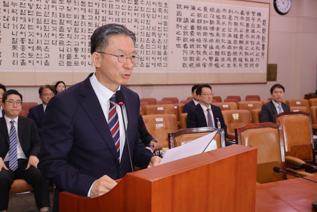 정성호 법무부 장관 후보자가 16일 서울 여의도 국회 법제사법위원회에서 열린 인사청문회에서 발언하고 있다. 성형주 기자