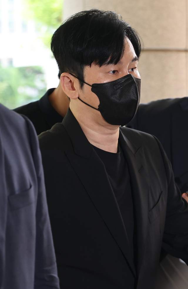 법원 향하는 양현석 YG 프로듀서. 연합뉴스