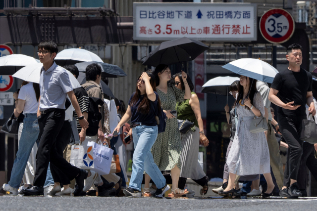 기사와 무관한 사진. 무더위 속 도쿄 거리 풍경. AFP연합뉴스