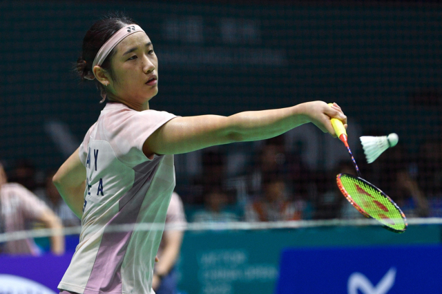 세계배드민턴연맹(BWF) 슈퍼 1000 중국 오픈에 출전 중인 안세영. AFP연합뉴스