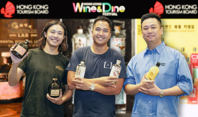 홍콩관광청이 25일 서울 강남구 코엑스에서 열린 2025 서울바앤스피릿쇼(Seoul Bar & Spirits Show)에 참가해 홍콩 대표 로컬 주류 브랜드 3종을 선보였다. 사진제공=홍콩관광청