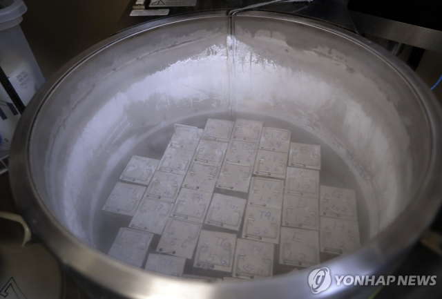 난임치료병원에 보관 중인 냉동 배아. AP연합뉴스