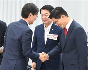 악수하는 조경태-김문수