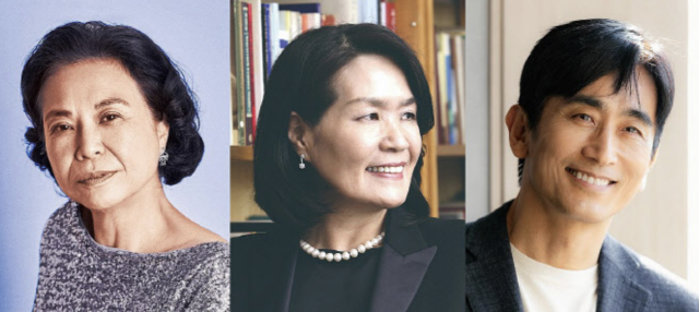제14회 황순원문학상 수상자들. 왼쪽부터 작가상을 받은 주수자 소설가, 시인상을 받은 김구슬 시인, 신진상을 받은 차인표 소설가. 사진=황순원기념사업회 제공