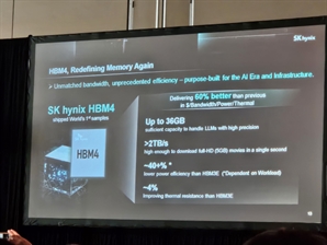 SK하이닉스, HBM4 전력 효율 개선폭 '40%+a'로 상향