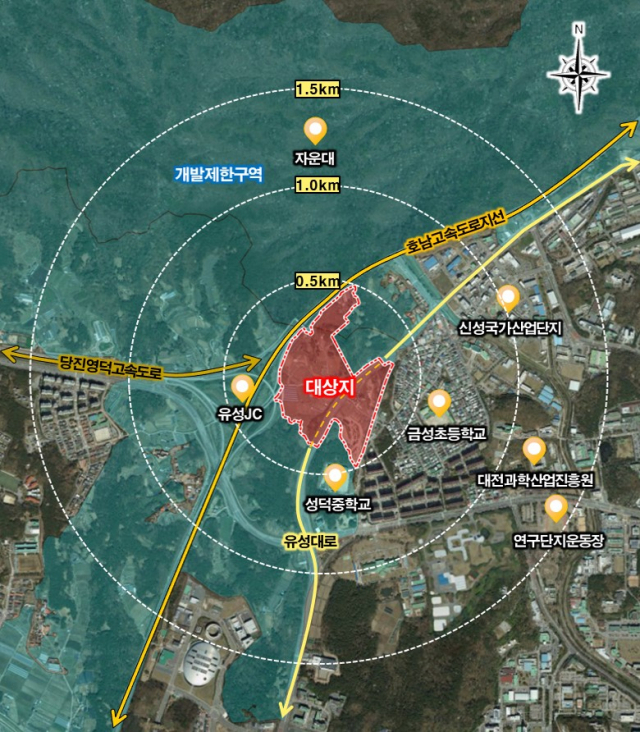 대전 하기지구 산업단지 위치도. 사진제공=대전시