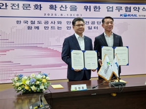안전보건공단, 철도공사와 안전문화 확산 맞손