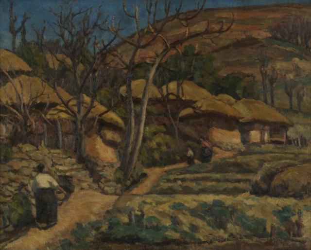 오지호, ‘동복산촌’, 1928, 캔버스에 유화 물감, 72.1×90.4cm, 리움미술관.