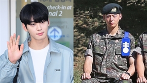 영화 촬영 현장인줄…차은우, '군기 바짝' 훈련소 사진 '포착'
