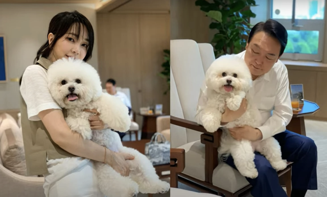 윤석열 대통령과 김건희 여사가 키우는 반려견. 사진 = 페이스북 건희사랑 캡처