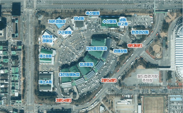 대전노은도매시장 배치도. 사진제공=대전시
