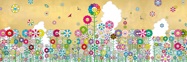 무라카미 다카시, Summer Vacation Flowers under the Golden Sky(2025) ⓒ2025 Takashi Murakami/Kaikai Kiki Co., Ltd. All Rights Reserved Courtesy the artist and Gagosian