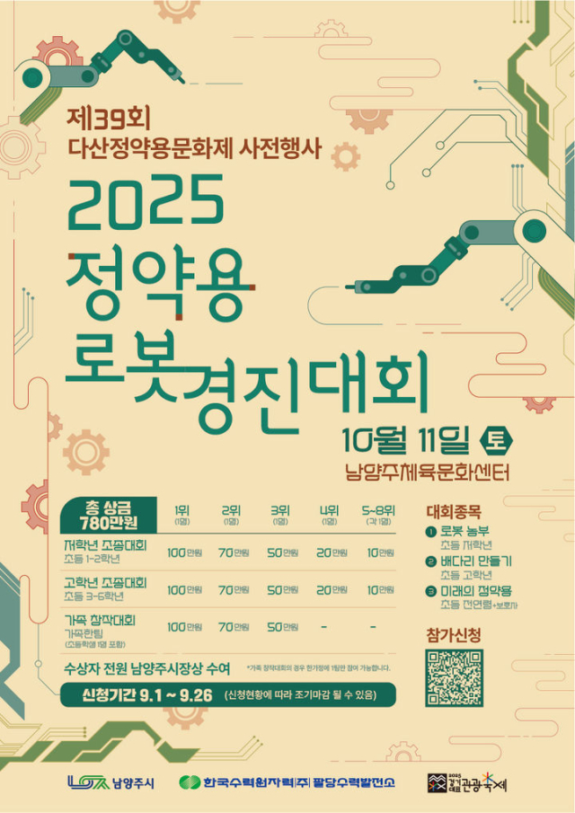 정약용 로봇경진대회 참가 안내 포스터. 사진 제공=남양주시