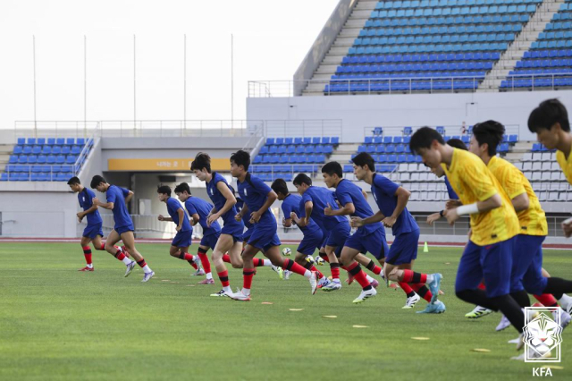 김해에서 진행된 최종 소집 훈련 당시 U-20 대표팀 모습. 사진 제공=대한축구협회