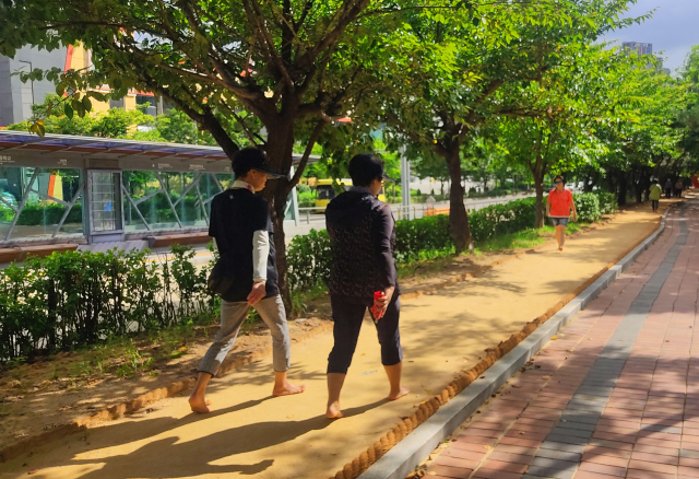 계양구 효성동 중앙녹지 맨발걷기길. 사진제공=계양구