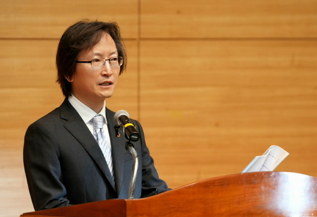 주병기 공정거래위원장이 16일 정부세종청사에서 열린 취임식에서 발언하고 있다. 사진 제공=공정위