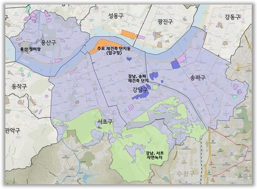 토지거래허가구역 지정 위치도. 사진 제공=서울시