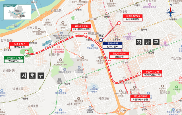 강남역 일대 빗물배수터널 위치도. 사진 제공=서울시