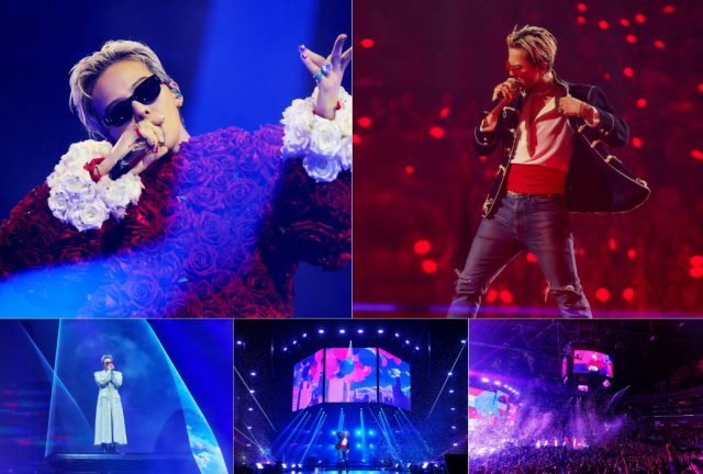 지드래곤이 월드투어 콘서트 '위버맨쉬(Ubermensch)'에서 공연을 선보이고 있다. 사진 제공=갤럭시코퍼레이션