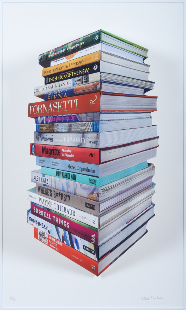 패트릭 휴즈의 신작 Bookstack(2025)도 실제 책들이 쌓여 있는 듯한 특별한 시각적 경험을 제공한다. /제공=박여숙화랑