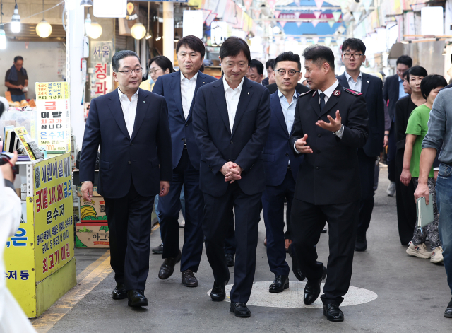 이찬진 금융감독원장이 1일 추석 연휴를 앞두고 서울 양천구 목사랑시장을 방문했다. 뉴스1