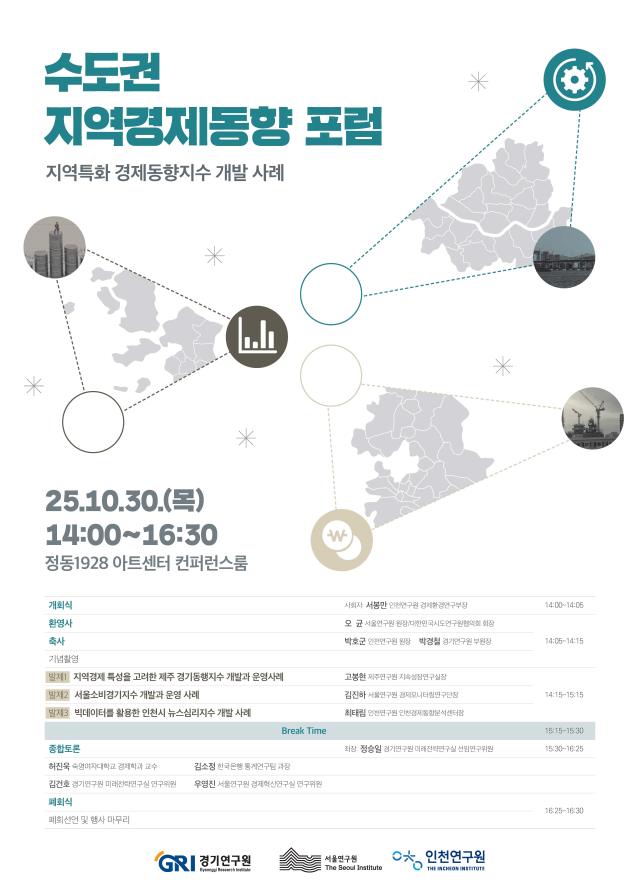 ‘수도권 지역경제동향 포럼’ 홍보 포스터. 이미지 제공 = 경기연구원