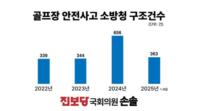 골프장 안전사고 소방청 구조건수. 사진 제공=손솔 의원실