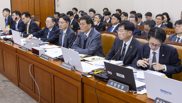 이창용 한국은행 총재가 29일 국회 기획재정위원회에서 열린 2025년 종합 국정감사에 출석해 의원 질의에 답하고 있다. 연합뉴스.