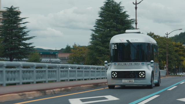 경북 경주시에서 오토노머스에이투지의 자율주행 소프트웨어가 설치된 자율주행 버스가 운행 중이다. 사진 제공=오토노머스에이투지