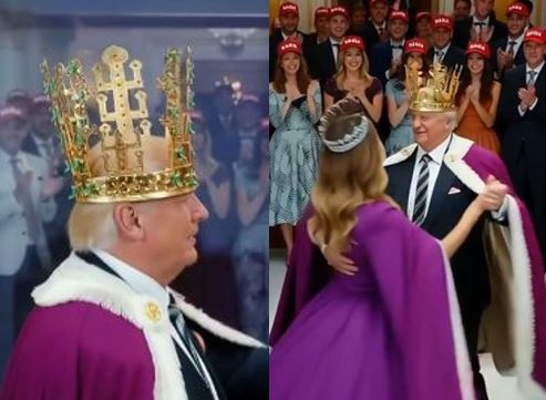 "신라 금관 쓴 트럼프가 춤을"…왕관 쓴 합성영상, 트럼프 속마음 담겼을까