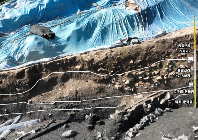 양주시 대모산성 토층. 사진 제공=양주시