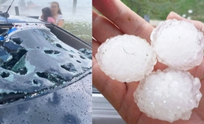 [영상] 차 유리창 뚫고 '퍽퍽'… 하늘서 쏟아진 '얼음 흉기'에 시민들 '멘붕', 무슨 일?