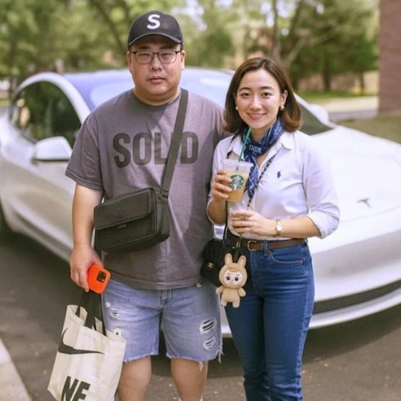 '영포티' 남녀의 전형적인 패션을 표현한 인공지능(AI) 그림. 온라인 커뮤니티 갈무리