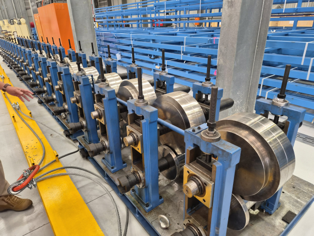 메리보로 공장 내 철도 구조물 생산 설비. 메리보로=심기문 기자