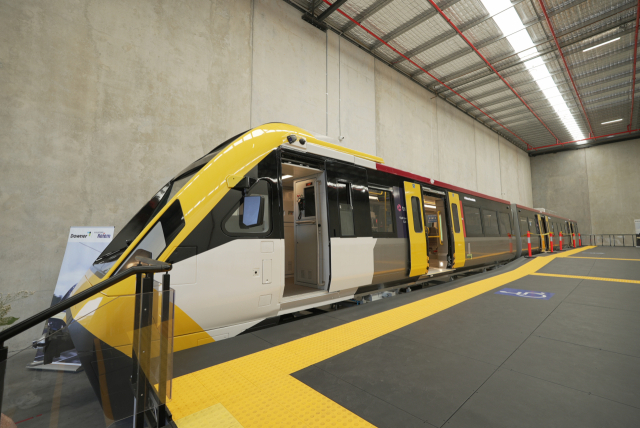 현대로템이 호주 퀸즐랜드주에 공급하는 QTMP 열차 시제품(목업). 사진 제공=현대로템