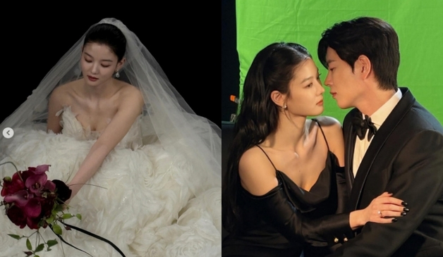 '입술 닿을듯 말듯' 김유정, 홍종현 홀린 '숨멎' 웨딩드레스 자태