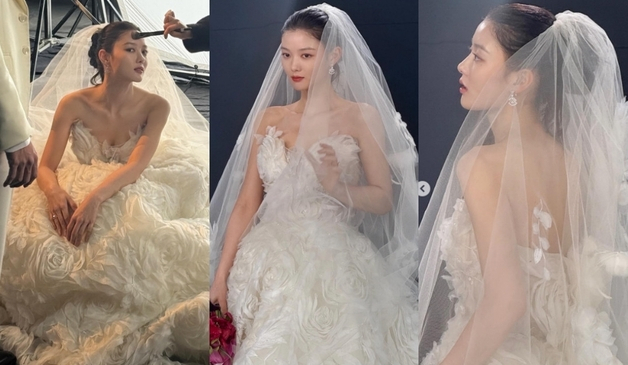 '입술 닿을듯 말듯' 김유정, 홍종현 홀린 '숨멎' 웨딩드레스 자태
