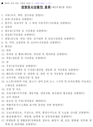 현행 계량에 관한 법률에 따라 대통령령으로 정한 ‘정량표시상품’